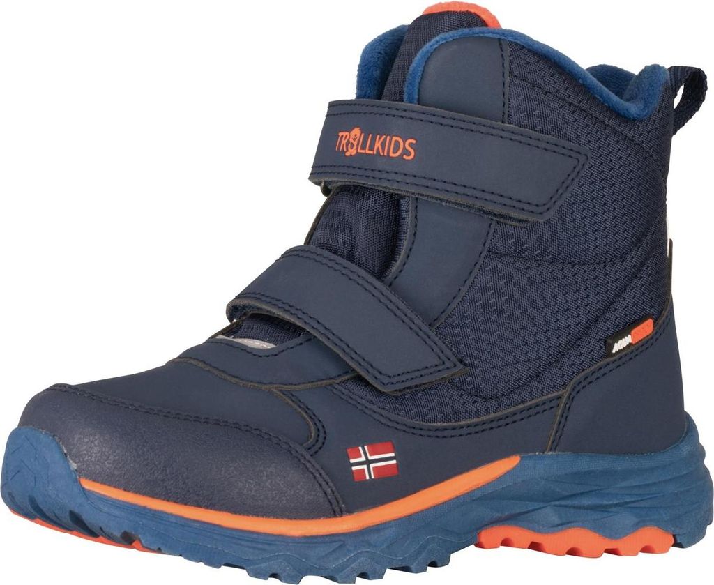 Trollkids Kinder Hafjell Winterstiefel mystic blue/flame orange/nordic blue 32