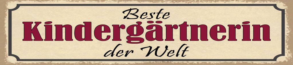 vianmo Holzschild 10x46 cm beste Kindergärtnerin der Welt
