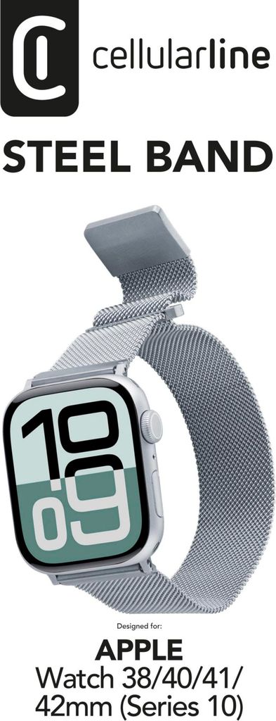 Steel Band für Apple Watch 38/ 40/ 41/ 42mm (Serie 10) Milanaise Silver (61117)
