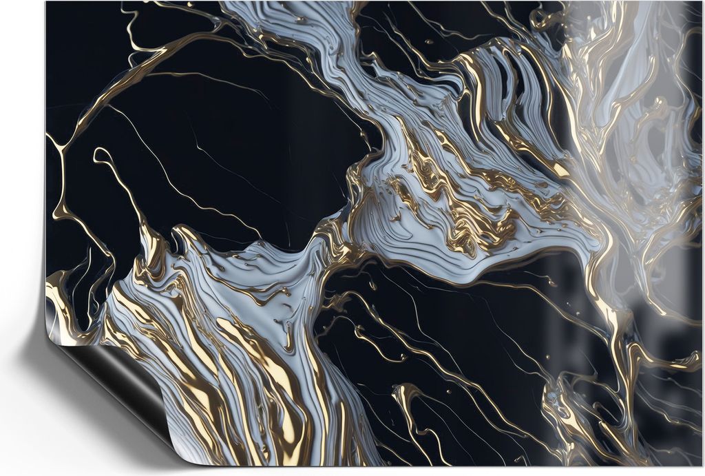 DEQORI Magnetmatte Universal 59x42 cm (A2) 'Fließendes Gold' Magnetfolie Kalender Planer