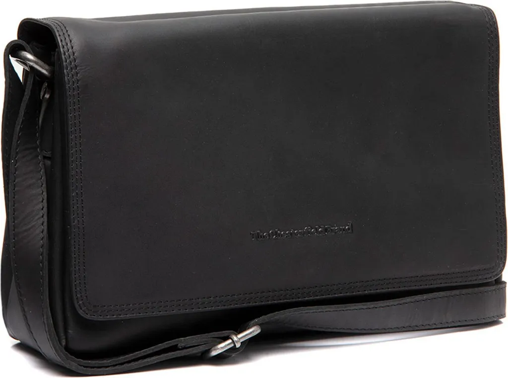 Borsa Laverton Chesterfield Black: Tracolla Uomo Pelle Nera Vintage Look