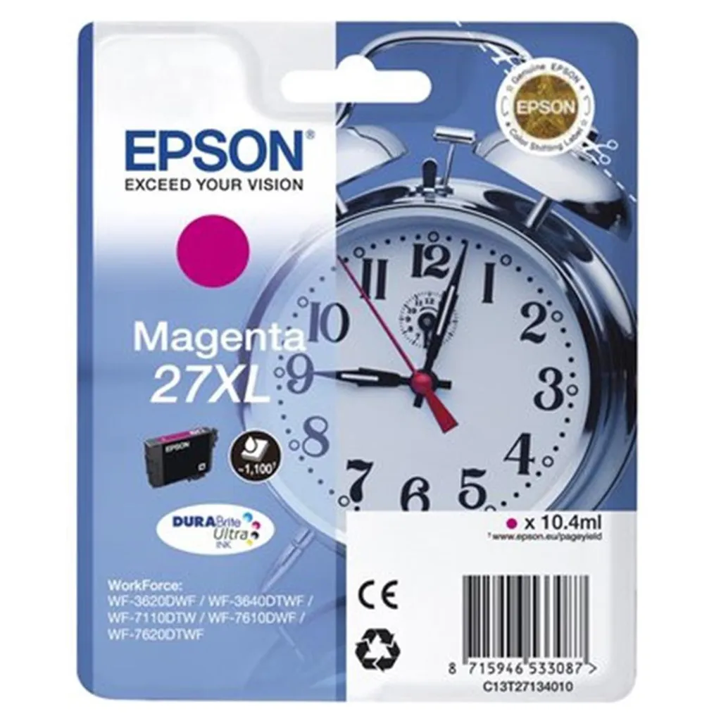 Cartuccia Magenta Epson 27XL T2713 Originale - 10ml DURABrite Ultra Ink