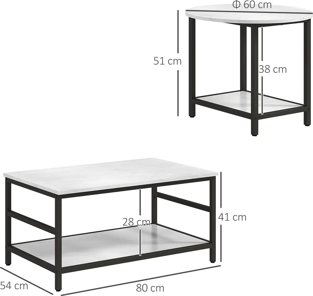 Tables d'appoint modulables pour petit salon ensemble 2 tables de café
