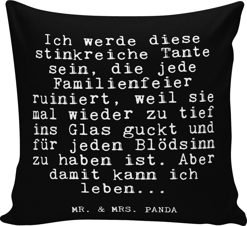 Mr. & Mrs. Panda zier kissen Ich werde diese stinkreiche... - Schwarz - Geschenk, Dekokissen Sofa, kuschelkissen 40x40, Freundin, Familie, Zitate, ...