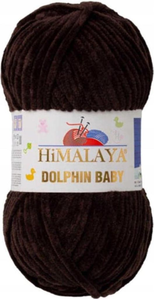A ball of brown yarn with a label.