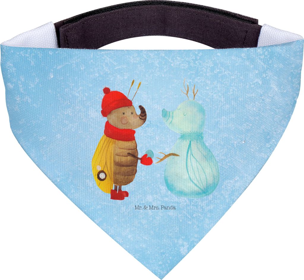 Mr. & Mrs. Panda Hunde Halstuch Nachtfalter Schneemann - Eisblau - Geschenk, Schnee, Winter, Weihnachtsgruß, Bandana, Weihnachten, Hund, für, Dre...