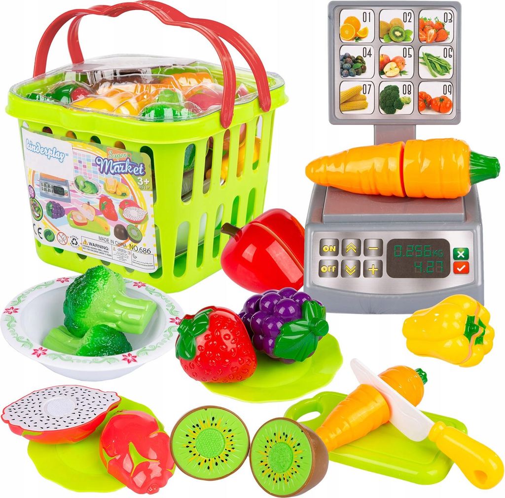 Kinder Küchen Spielset mit Gemüse und Obst – 15-teiliges Produktbild 