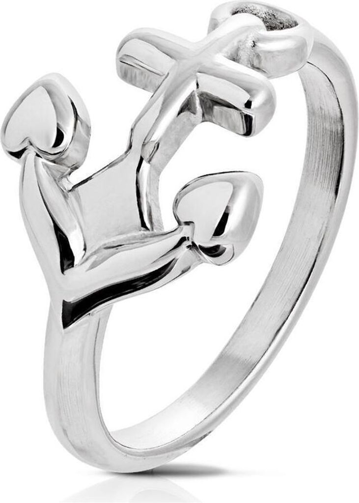 64 (20.4) Ring Anker silber aus Edelstahl Uni