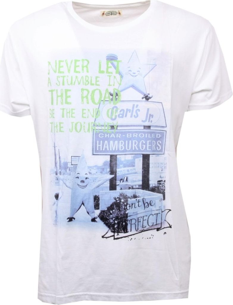 C1506 maglia uomo CESURED TEE SHORE DEPOT bianco multicolor t-shirt men
