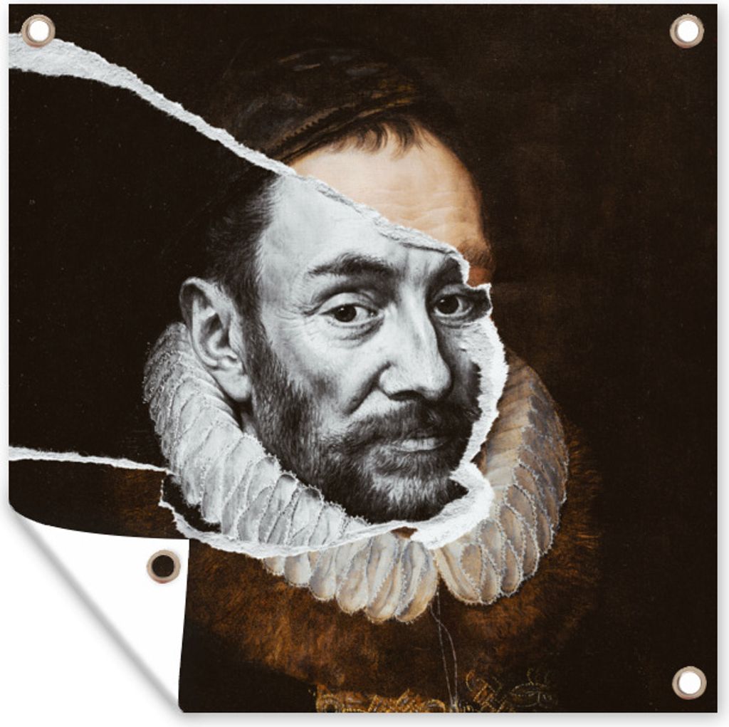 MuchoWow 100x100 cm Outdoor-Poster Gartendeko Sichtschutz Garten Poster für den Garten Wilhelm von Oranien - Alte Meister - Adriaen Thomasz