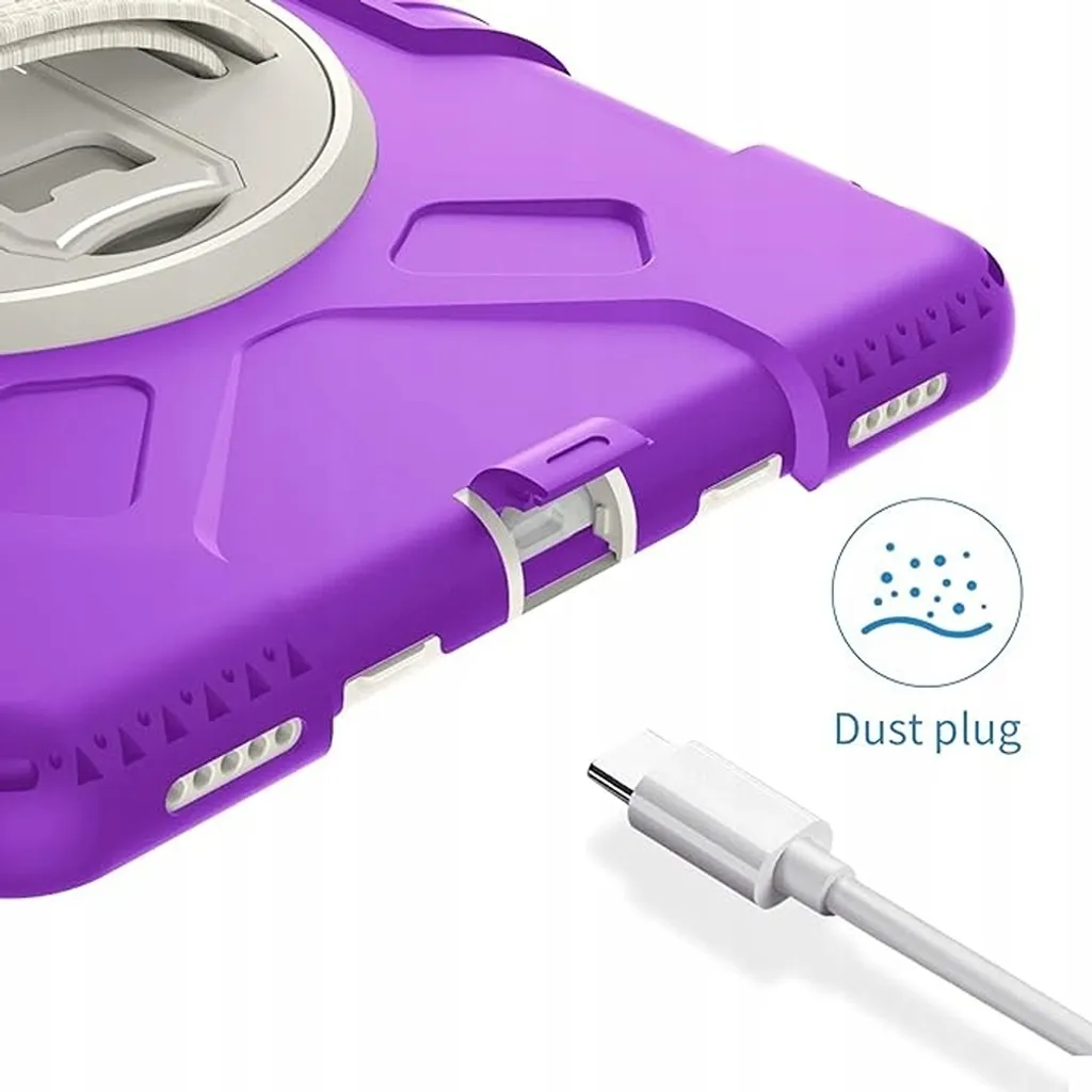 Custodia Blindata iPad 9 10.2 Viola: 360 Rotation Heavy Duty Case - 2