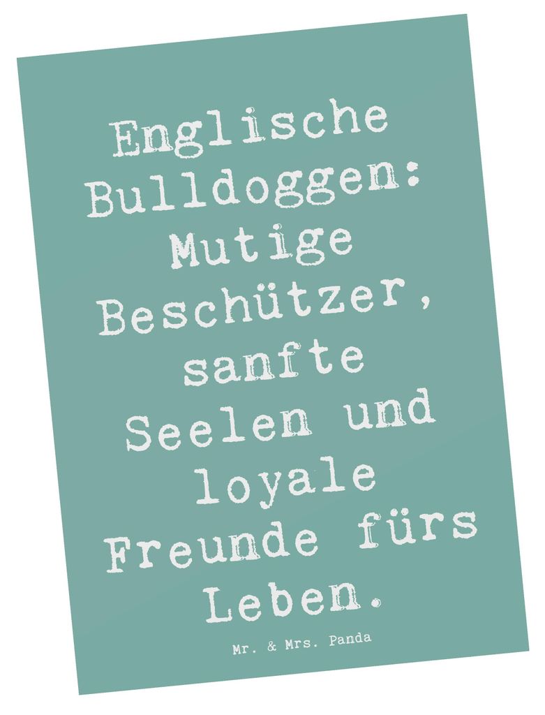 Mr. & Mrs. Panda Postkarte Spruch Englische Bulldogge - Meeresbrise - Geschenk, Ansichtskarte, Hunderasse, Hundefreunde, Hunderassen, Beschreibung,...