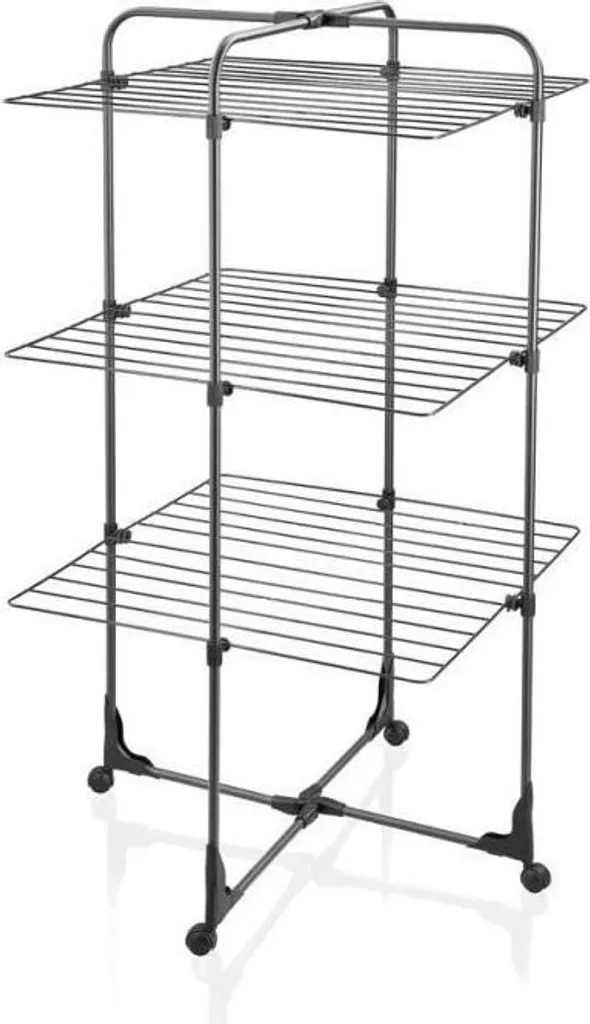 Stendibiancheria a torre Leifheit 270 Classic Black, lunghezza di asciugatura 27 m, 3 livelli, pieghevole, nero