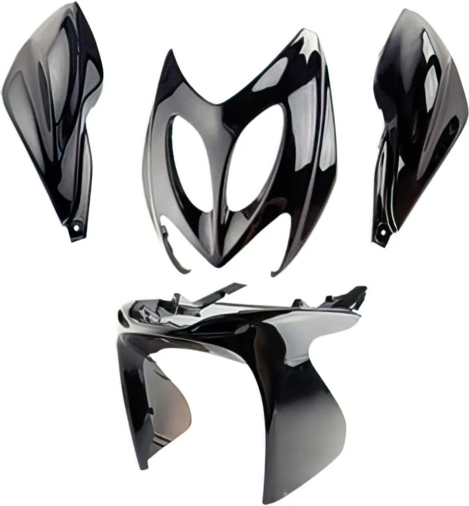 Plastiques carrosserie scooter noir Str8 pour Yamaha Aerox 4 pièces