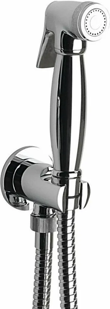 Set Doccia Bidet Retrò Cromo - Kit Idraulico con Flessibile e Supporto