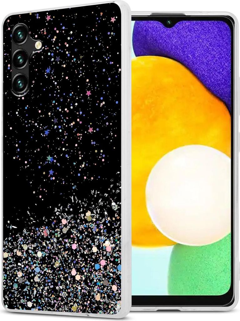 Cadorabo Hülle für Samsung Galaxy A13 5G Schutz Hülle in Schwarz Handyhülle TPU Etui Glitter Cover Case Glitzer