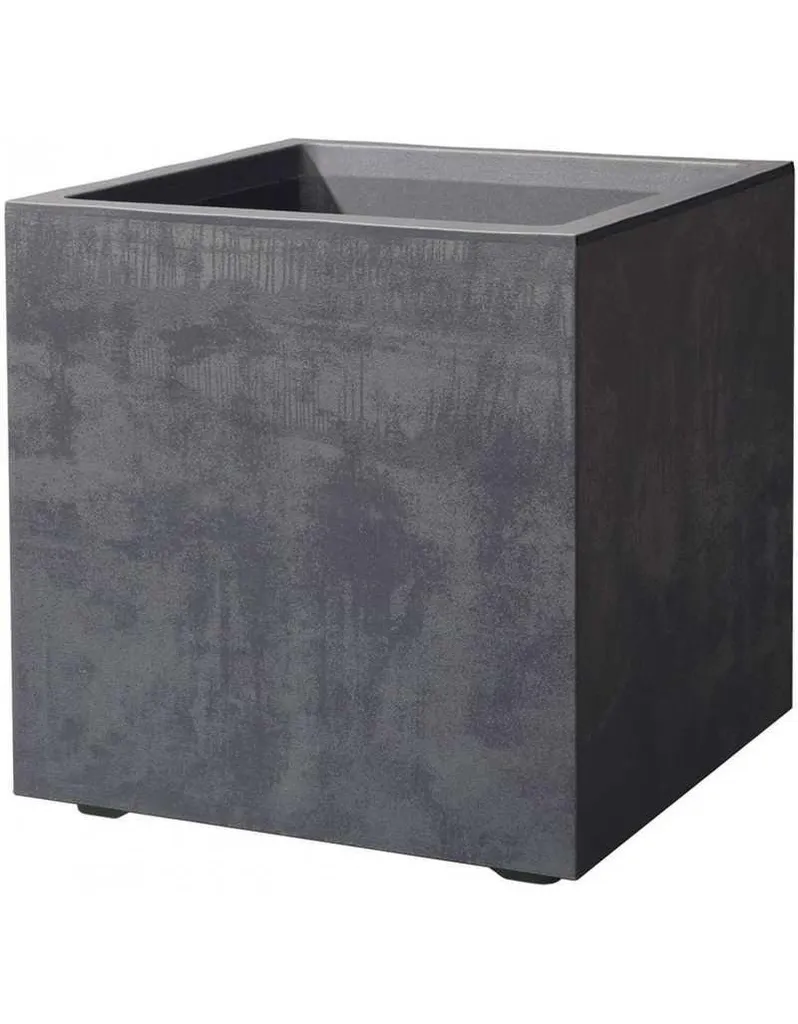 Jardinière carrée 39 cm pour terrasse et balcon coloris anthracite