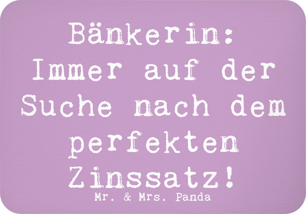 Mr. & Mrs. Panda magnet Spruch Bänkerin Zinssatz - Lavendeltraum - Geschenk, strategisches Denken, Berufspassion, whiteboardmagnet, Handgefertigt,...