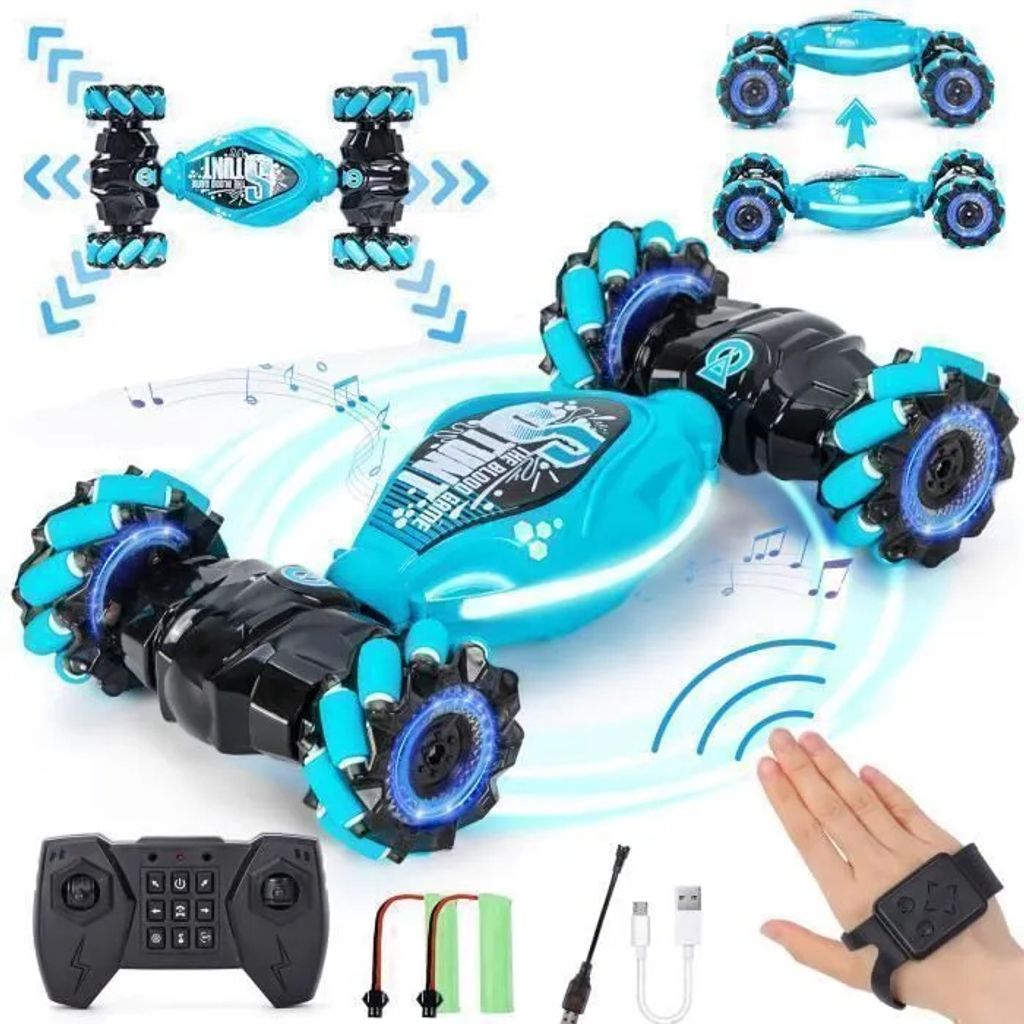 Gestenoperation RC Auto Für Kinder,4WD 2.4GHz Ferngesteuertes ab 6/7/8/9/10/11/12 Jahre,Doppelseitige Rotierende Off-Road Twist Car 360° Flips mi...