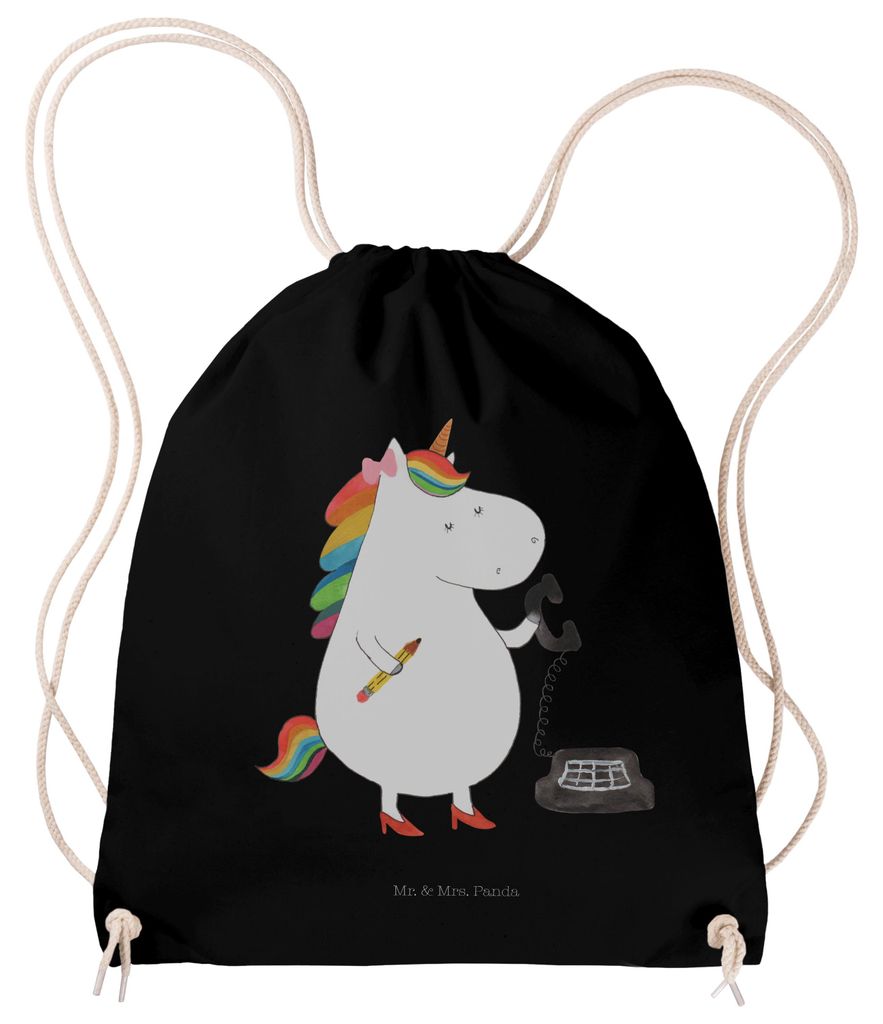 Mr. & Mrs. Panda Sportbeutel Einhorn Sekretärin - Schwarz - Produktbild 