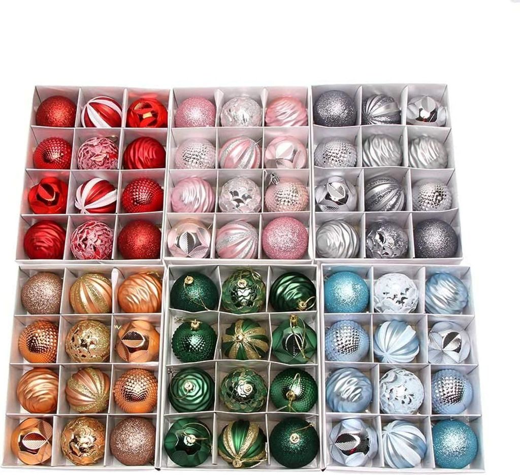 12 Stück Christbaumschmuck, 6 cm Weihnachtskugeln, blau, Produktbild 2