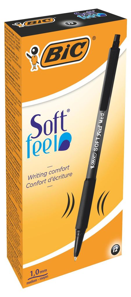 BIC 837397, Clip-on retractable pen, Schwarz, Schwarz, Kunststoff, Kunststoff, Metall