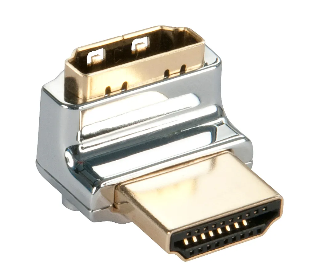 Adaptateur HDMI 90° Lindy CROMO 41506 Angle Haut Finition Chrome Premium