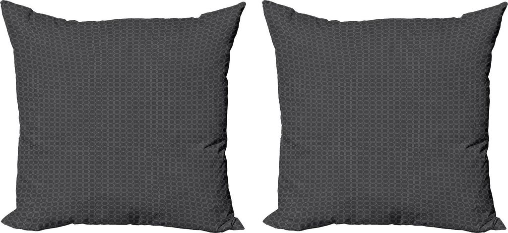 ABAKUHAUS Antiquität Kissenbezug Set (2Stück), Graustufen- Vintage-Trellis mit kreativem Design Repetitive Platz Motiv, 40 x 40 cm, Grau und Dunk...
