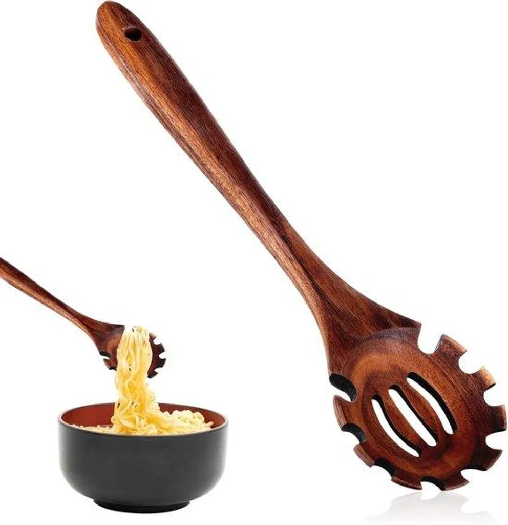Cuillère spaghetti bois 30 cm pour cuisiner et servir sans rayer