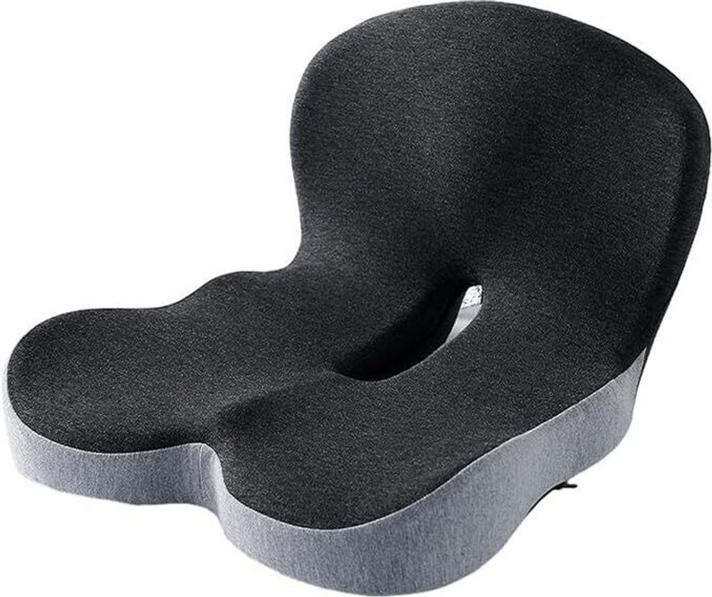 Sitzkissen für Bürostühle, Memory Foam Kissen mit Lendenstütze, extra großes Kissen für Rücken- & Ischiasschmerzen, für Schreibtisch, Auto,...