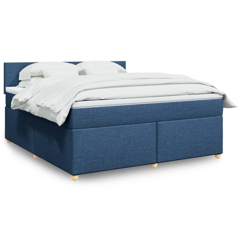 Maison Exclusive - Boxspringbett mit Matratze Blau 180x200 cm Stoff