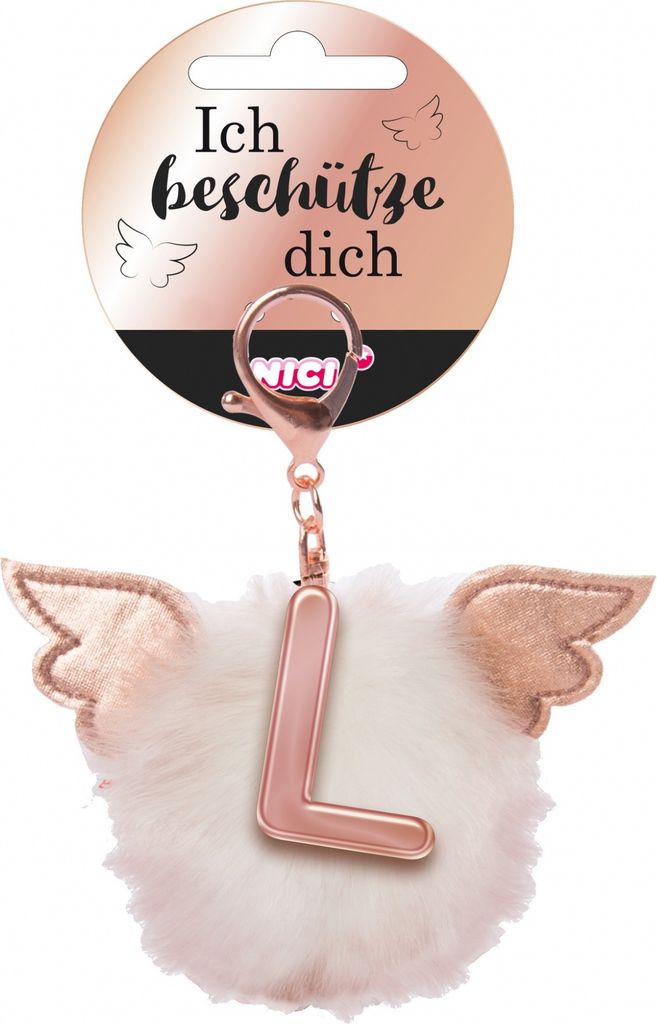 Taschenanhänger L Plüsch Bommel mit Flügeln u. Produktbild 