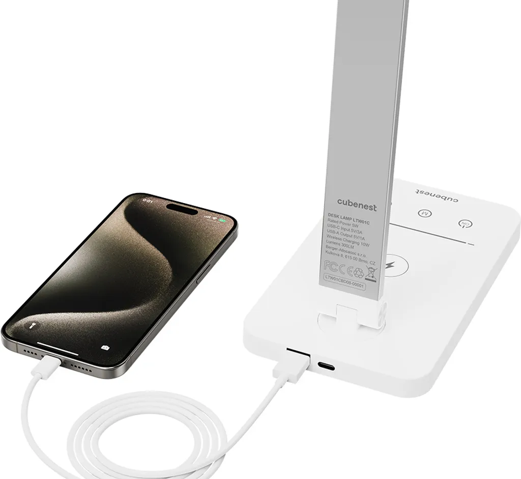 Lampe de Bureau LED Tactile et Chargeur Induction Qi Cubenest LTW01C