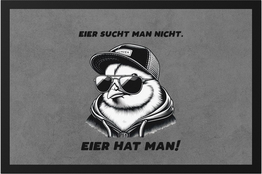 Eier sucht man nicht Eier hat man Cooles Küken Fußmatte - Witziges Geschenk