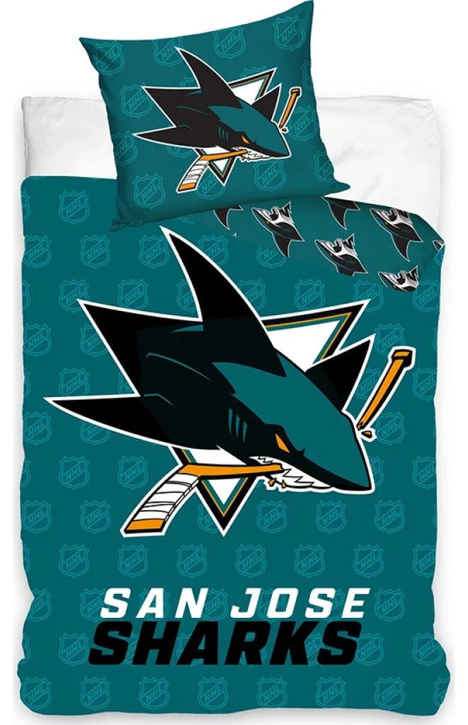 Juego de sábanas del equipo NHL San Jose Sharks. Incluye: Imagen del producto 