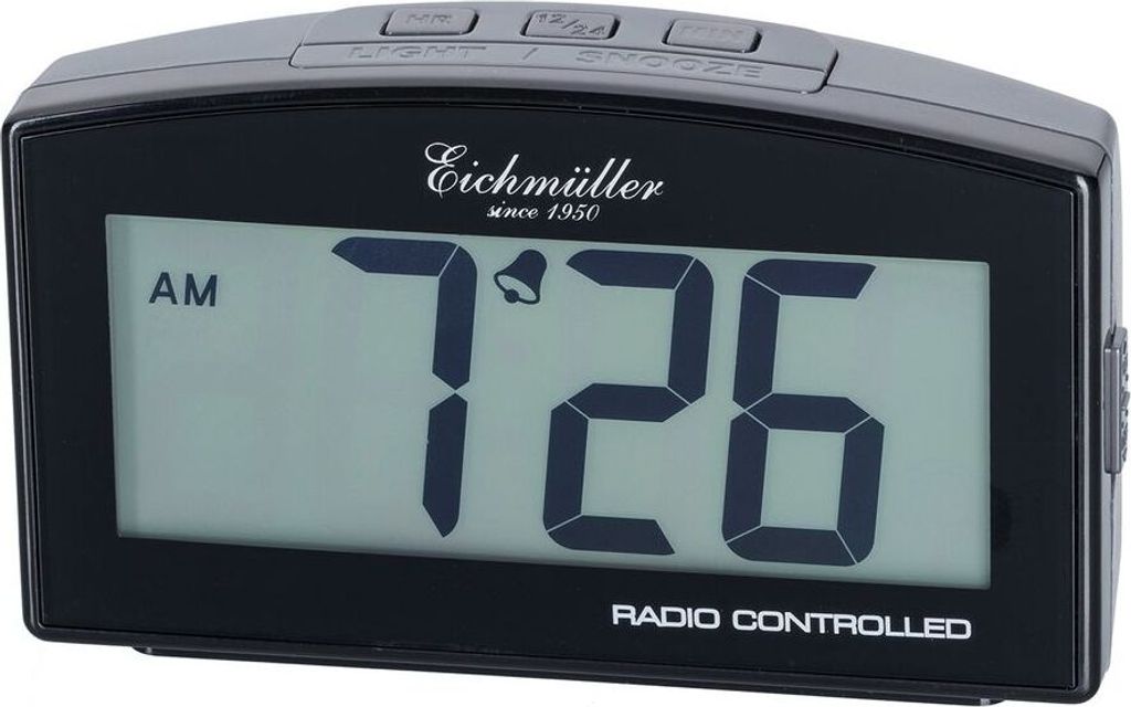 Funkwecker Wecker Alarm Digital mit Schlummer Funktion grau
