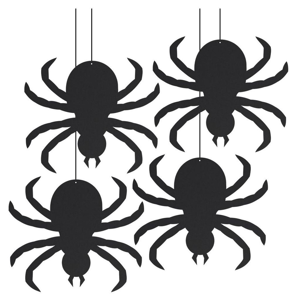 Halloween Dekorative Girlande Hängende Spinnen 4 Stück Produktbild 