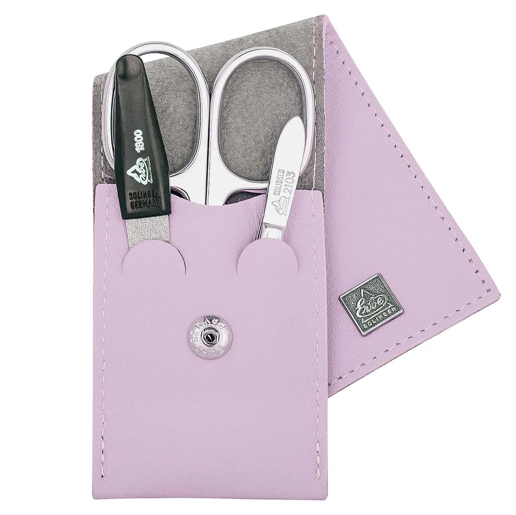 Kit Manicure Solingen 9673 Rosa: Set Professionale in Pelle Erbe