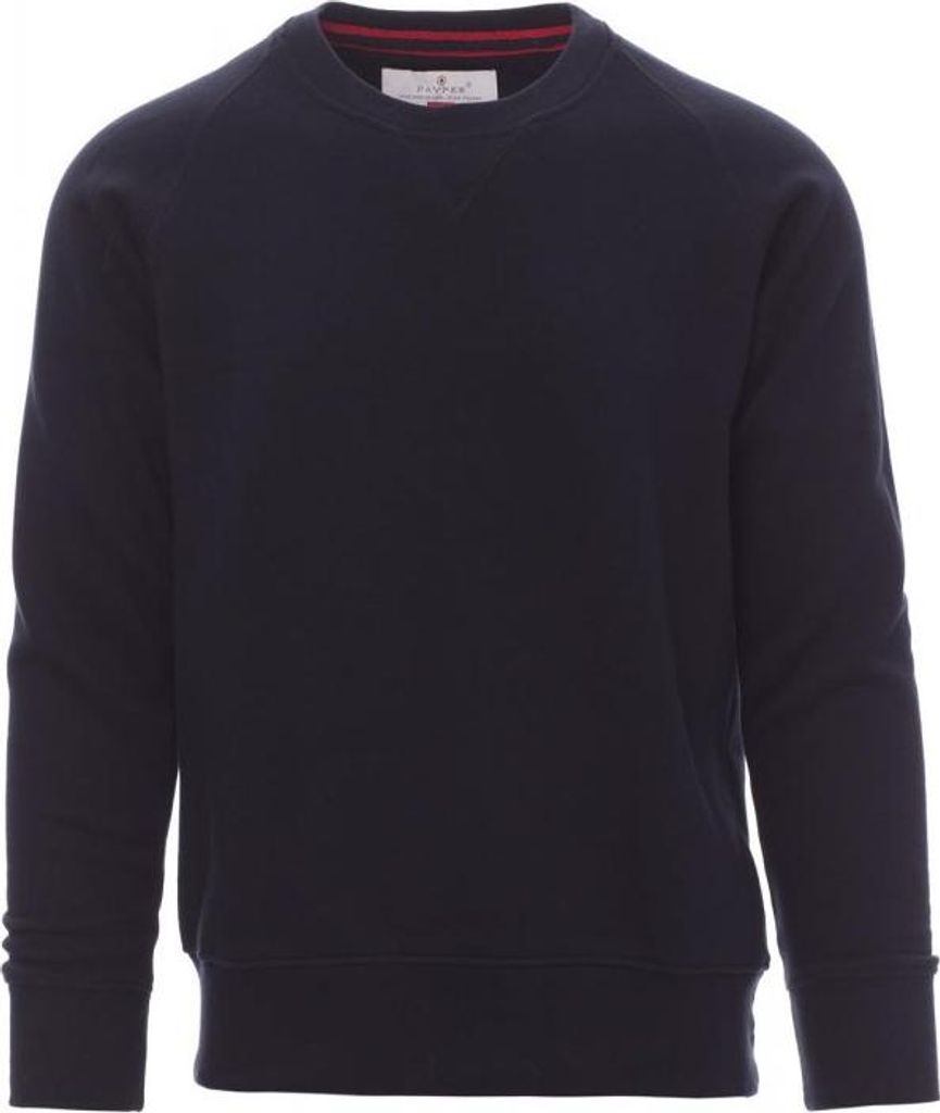 PAYPER Sweatshirt MISTRAL+ Herren Rundhals-Pullover – Hoher Baumwollanteil (70/30), Raglanärmel, V-Naht, 300 g/m² marineblau 4XL