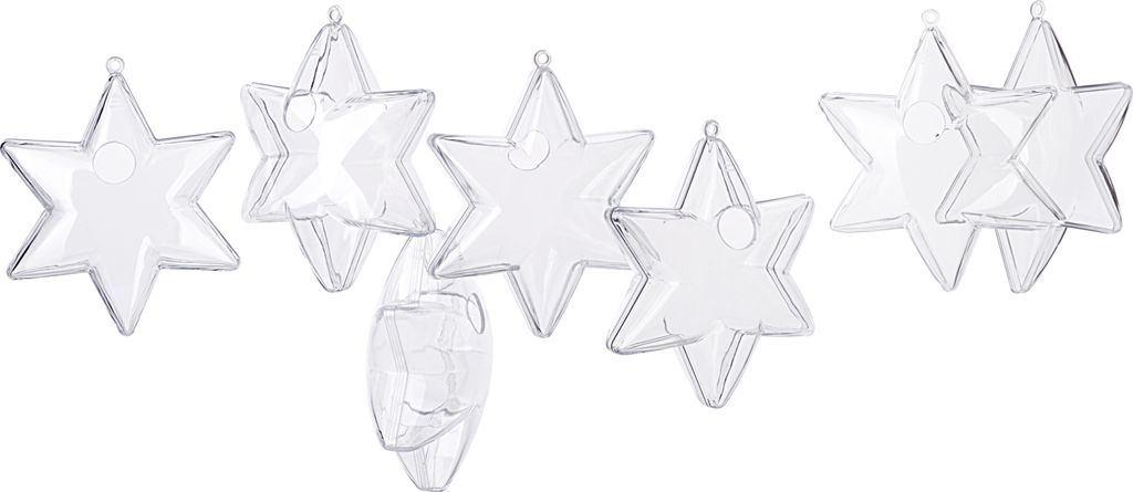 VBS Acrylform Stern 6 zackig mit Bohrung 10 cm Durchmesser Bastelbedarf