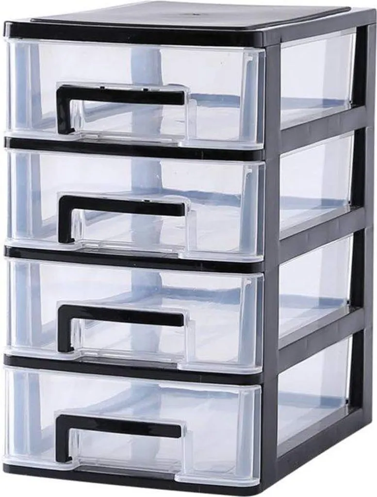 Organisateur de bureau transparent en plastique rigide modulable