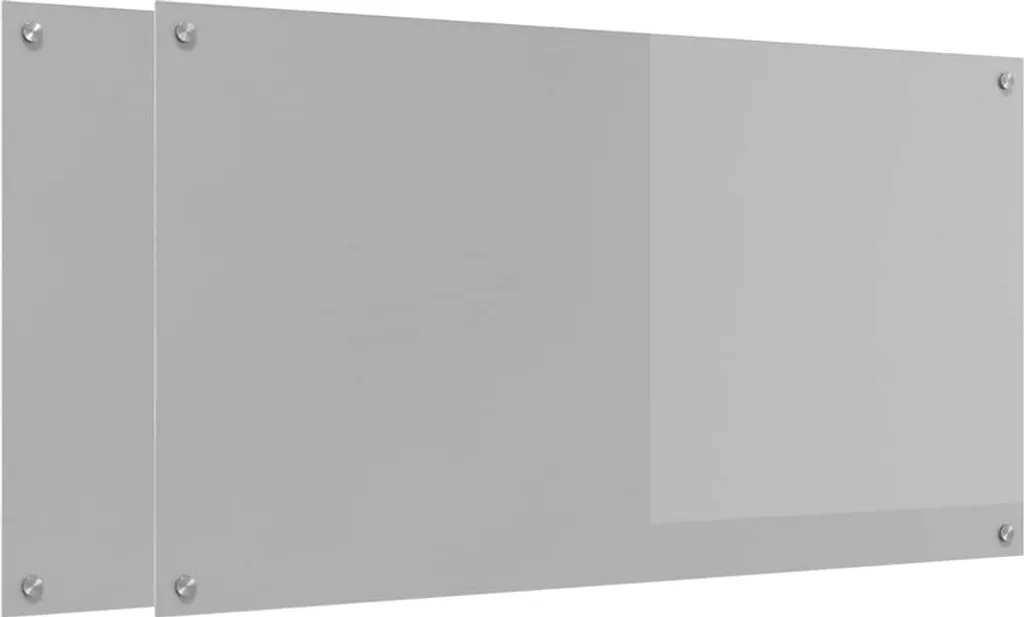 vidaXL Alzatina da cucina 2 pezzi Grigio chiaro 110 x 60 cm Vetro temperato