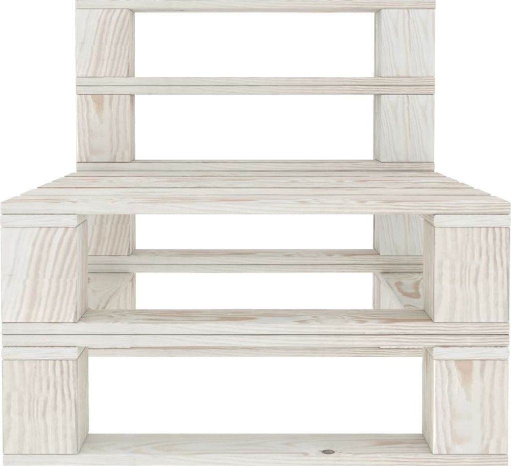 Divano da esterno centro pallet legno bianco Immagine del prodotto 