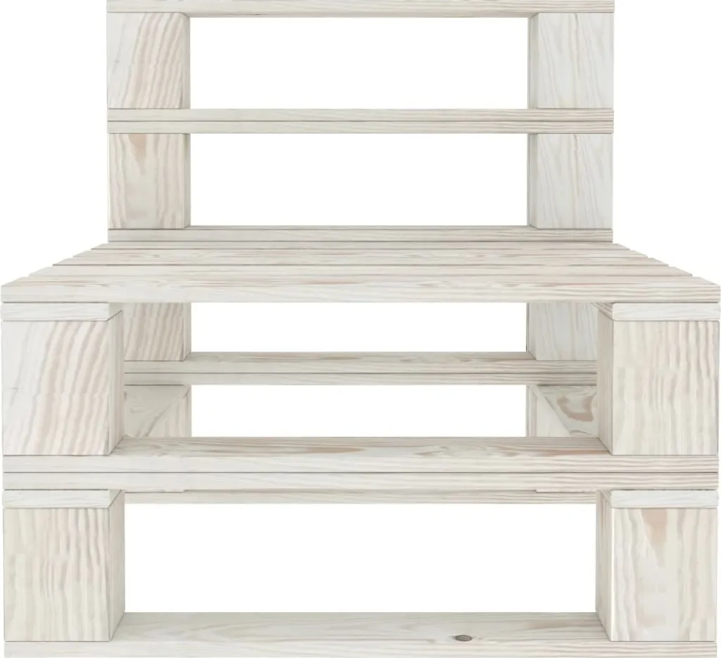 vidaXL Canapé central d'extérieur en palettes bois blanc - Modèle 44632