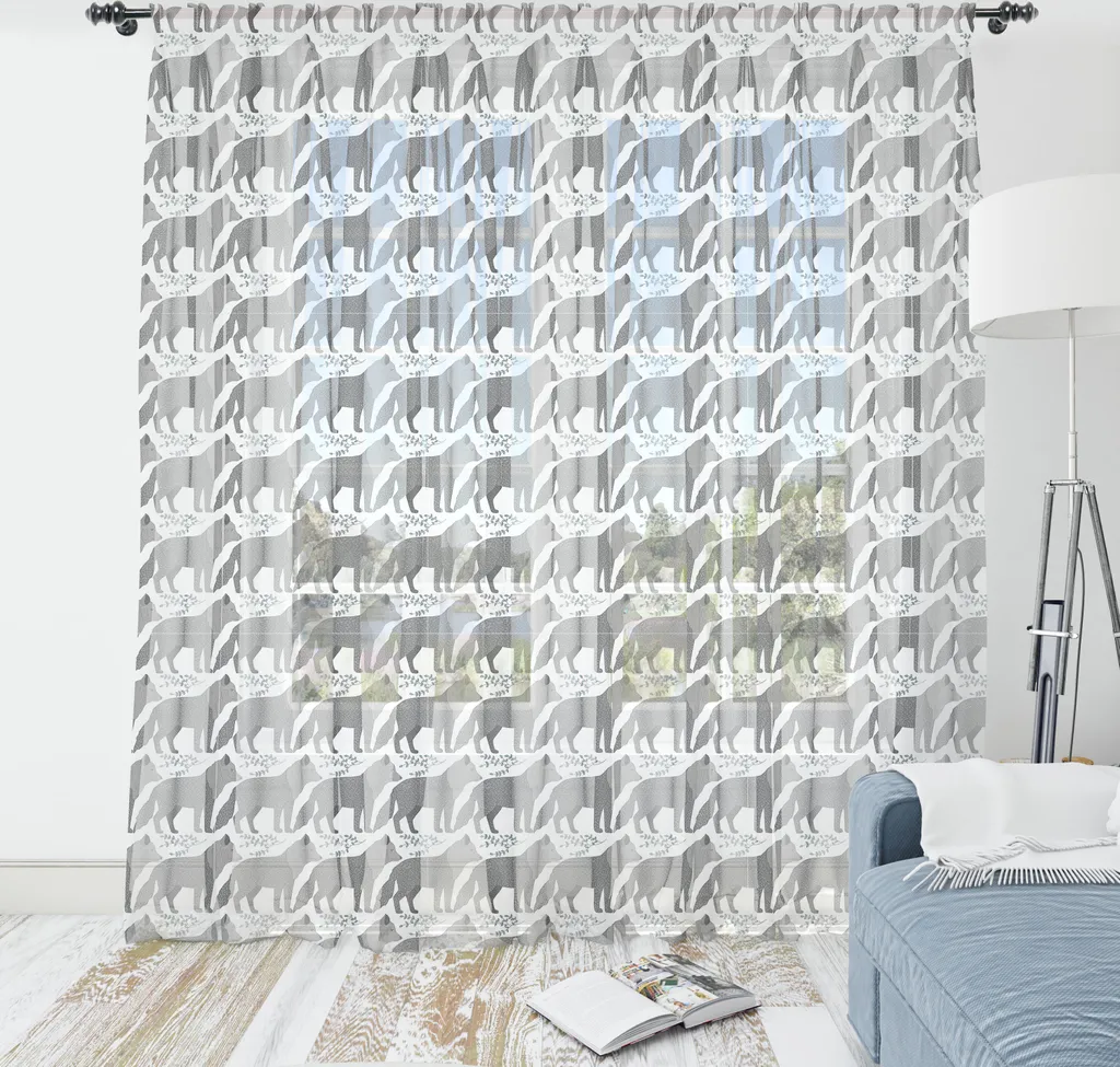 Arazzo Gigante Lupo ABAKUHAUS 220x274 cm - Raso Grigio Lavabile