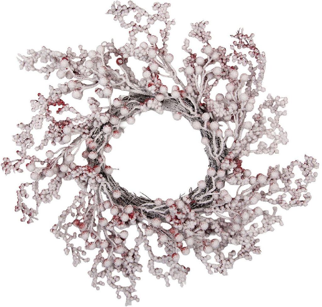 Clayre & Eef 66661 Weihnachtskranz Braun Weiß 55x10 cm
