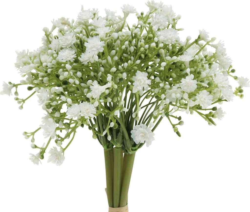 Gypsophila Schleierkraut Deko Bund Weiß 28cm Künstlich, 6 Stück