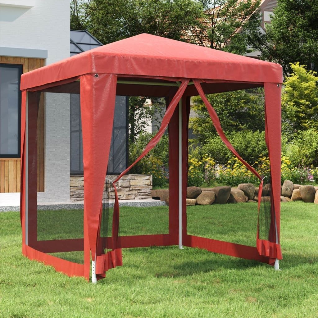 Maison Exclusive - Partyzelt mit 4 Mesh-Seitenwänden Rot 2x2 m HDPE