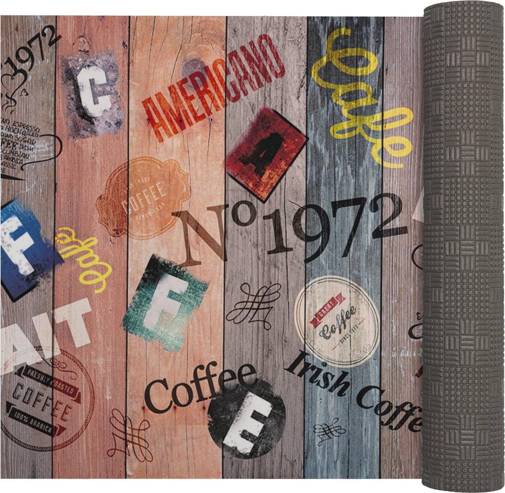 Küchenläufer LUIGI Vintage Kaffee pflegeleicht hochwertig Flurläufer Küchenteppich 52x120cm Bunt Robust Teppichläufer