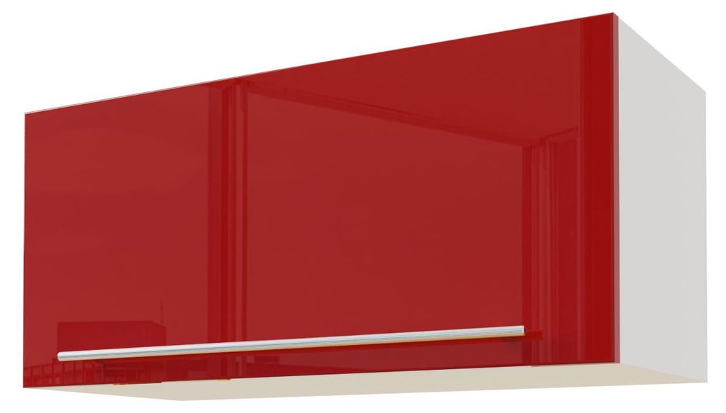 Küchenklapphängeschrank BRERRA 80x36cm Farbe & Ausführung wählbar BR-W4B/80 RAL 3002 karminrot Hochglanz weiß